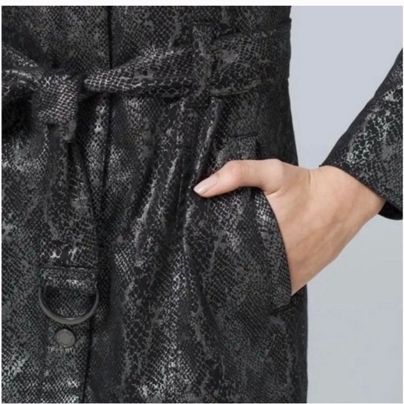 NWT WHITE HOUSE BLACK MARKET SNAKE PRINT METALLIC SHIRT DRESS  SIZE 6  NWT - Picture 3 of 6